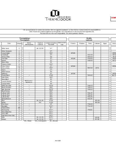 2025-04 _suggestion de couleurs - suggested colours _Thermodoor