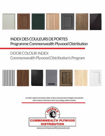 2026-07-09 _Index couleurs de portes - Commonwealth Plywood Dist - Door colours Index