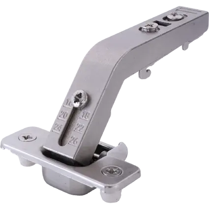 Penture, Modèle Integrata sans amortisseur intégré, Montage en appliqué à boitier TB45, à enfoncer, pour porte pliante d'armoire d'angle