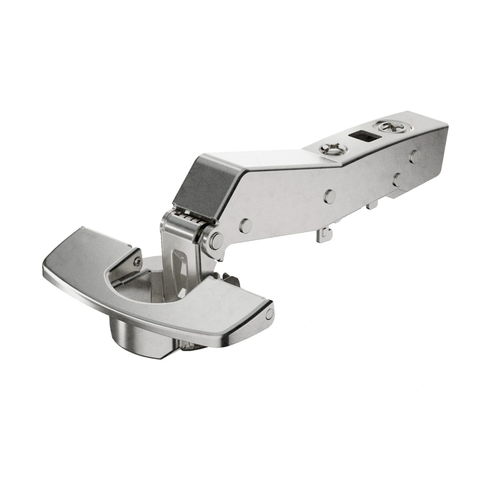 Hinge Sensys 8639i W45, with integrated silent system, with integrated silent system, Full overlay, with TH55, Fix fast assembly cup, with 95° opening angle. 462015.