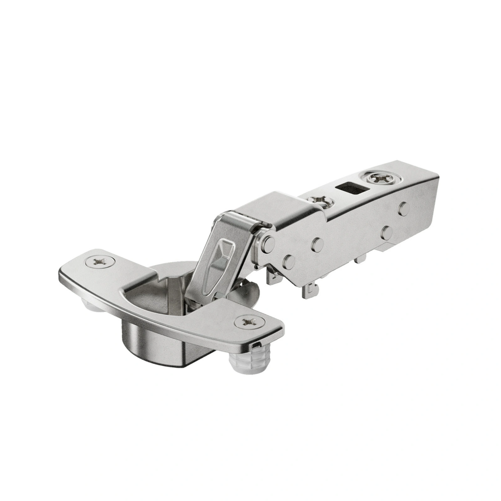Hinge Sensys 8645i, with integrated silent system, without integrated silent system, Half overlay, with press-in, TB53 cup, with 110° opening angle. 460073.