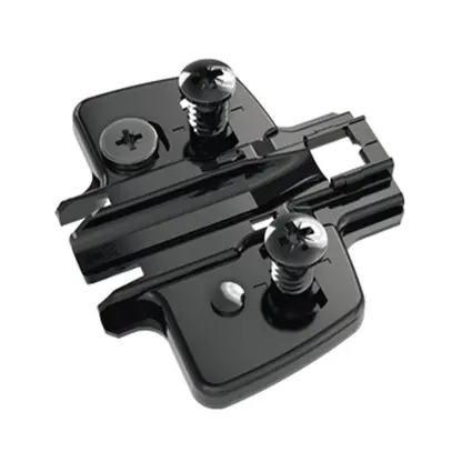 Mounting plates Cross with Direct height adjustment, with Euro screws, Black 0mm