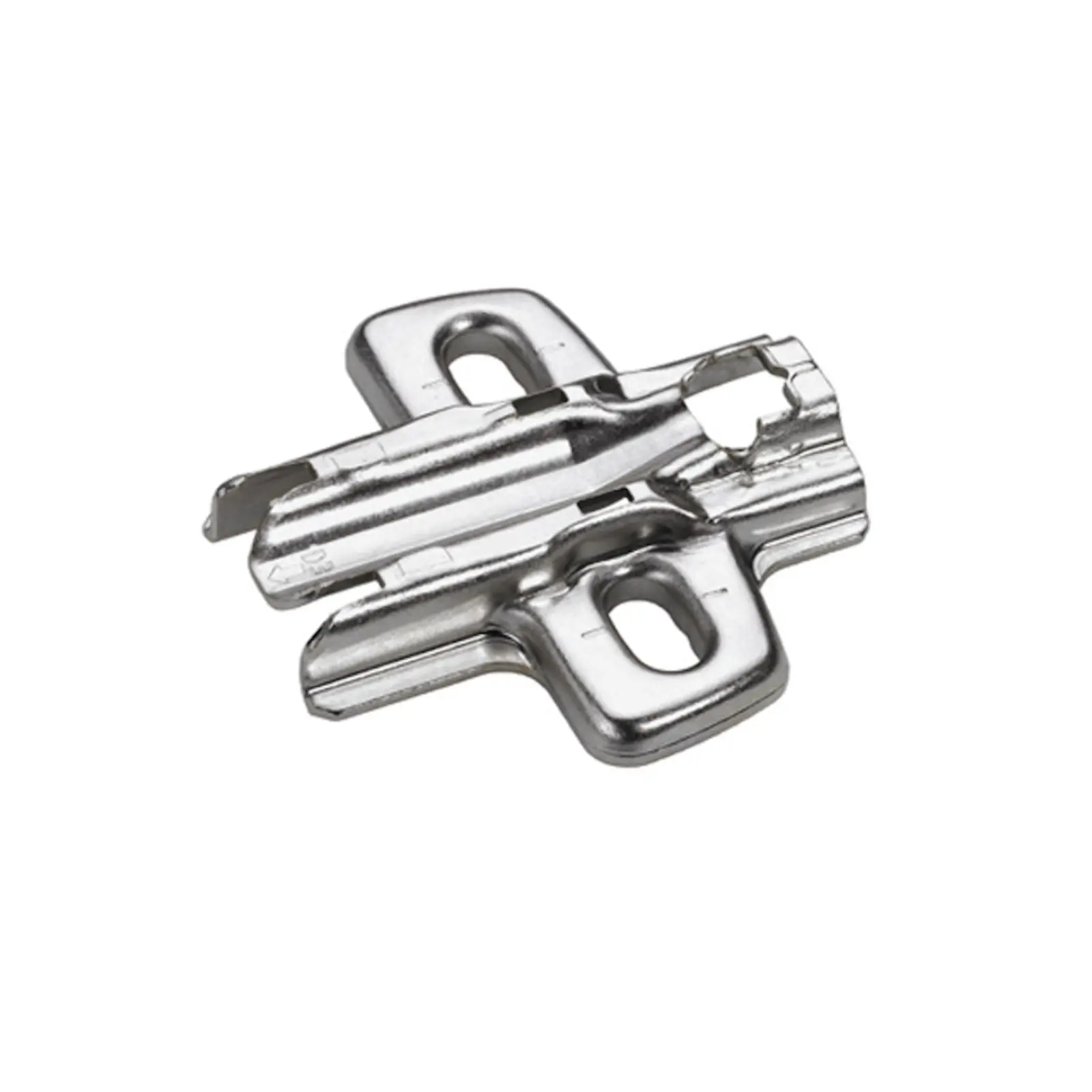 Plaque de montage Cruciforme avec réglage en hauteur par trou oblong, à visser, 1.5mm. 461728.