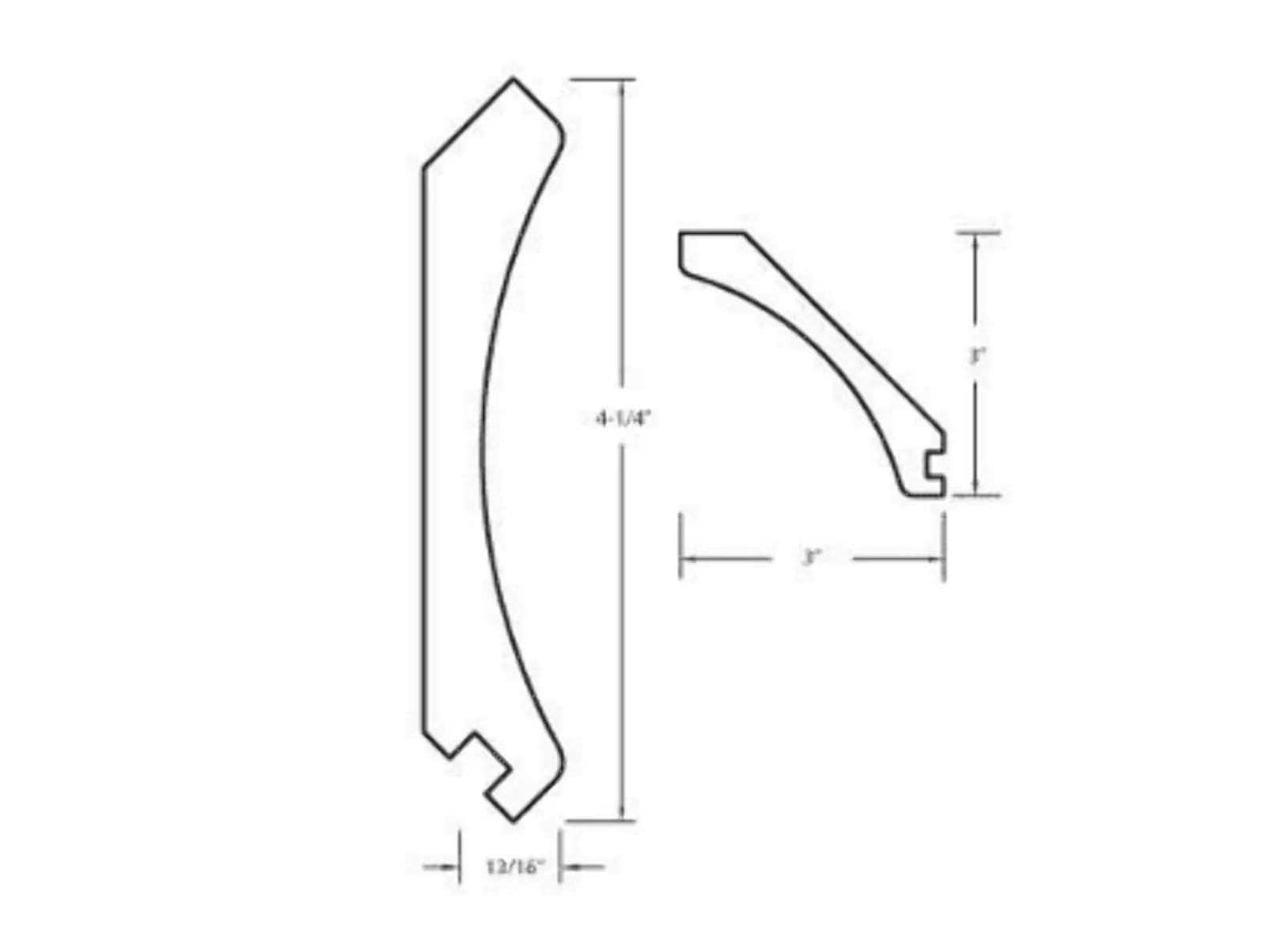 Ogee, Merisier, Algonquin (BO312), 4-1/4" x 13/16". 810896.