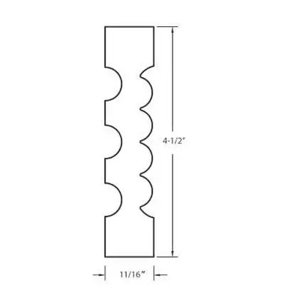 Baseboard, White Oak, Algonquin (BO643), 5-1/4" x 11/16". 815548.