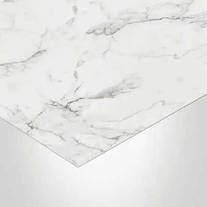 Formica® Laminate, 3460FX Calacatta Marble, 11 (Satin Touch™) finish, Grade 20 (Thickness 0.027", VGP), 60" x 144". 507795.