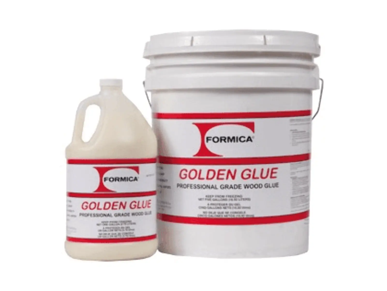 Formica F-714Y medium setting yellow wood glue for assembly of hard or soft woods. Ideal for edge gluing, doweling and joint assembly. Easily sanded 3.78L. 640765.