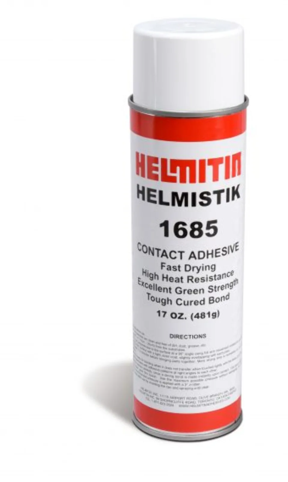 Helmitin Glue High Performance Contact Adhesive HELMISTIK 1685, Clear,

 • Lamination of High Performance Laminate (HPL) to particleboard and/or MDF core materials in the fabrication of store fixtures, millwork, cabinets, work surfaces, decorative panels and similar 

products.

 • Lamination of a wide range of porous and non-porous materials to themselves and each other including, but not limited to: HPL, melamine, wood veneer, decorative metal overlays, decorative 

plastic overlays, foam, fabric, some rubbers, some plastics.

 • Do Not use with unbacked, plasticized vinyls.

 • Note: The use of plywood as a core material with HPL may void the HPL manufacturers warranty 17oz. 640217.