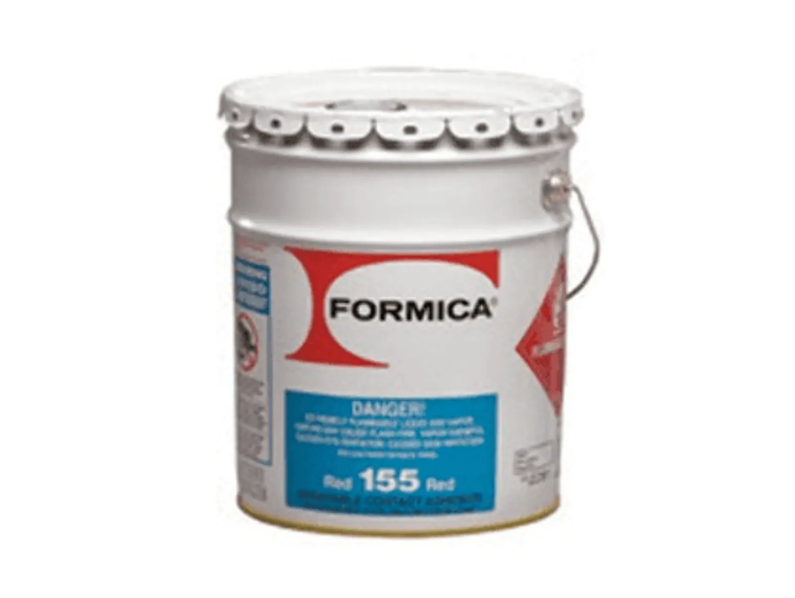 Formica Contact cement F155 red. High performance E/F spray grade. Postformable, long open time. 18.92L. 640072.