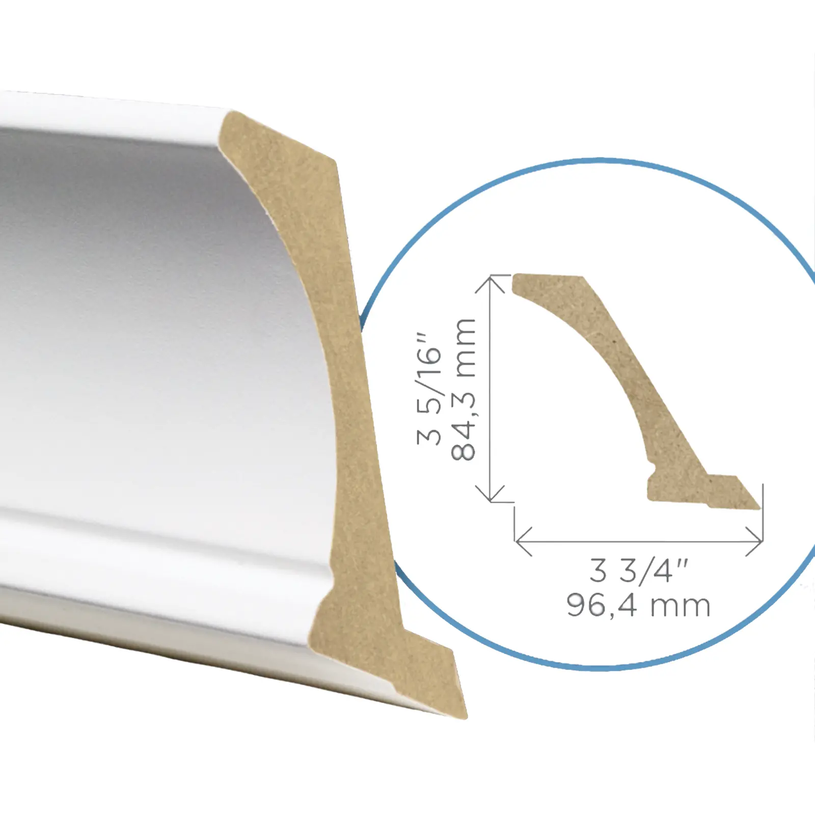 Moulure de Tête, TAFISA®, M2007 Preneur de l'Aube, Olon® (WP22), fini VIVA® (VA), 9'. 812759.