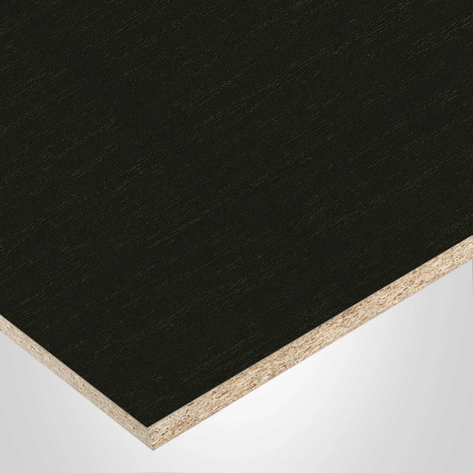 Uniboard® panel, 888 NovaBlack, RO-Riviera Oak finish 2Sides, with MDF core, 1/4" x 49" x 97". 701380.