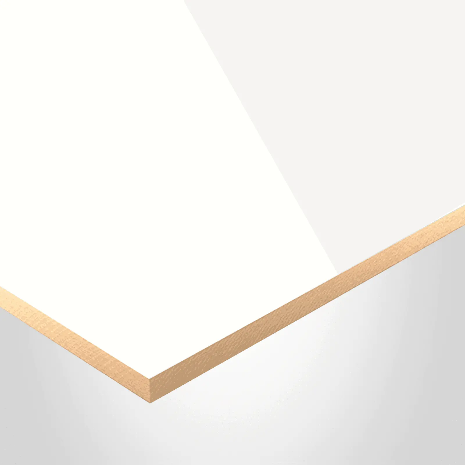 Panneau Sublime, 8112 Blanc Pure, fini Lustré 1Côté, Acrylique, avec centre de MDF, certifié FSC®, 19mm x 1220mm x 2800mm. 790661.