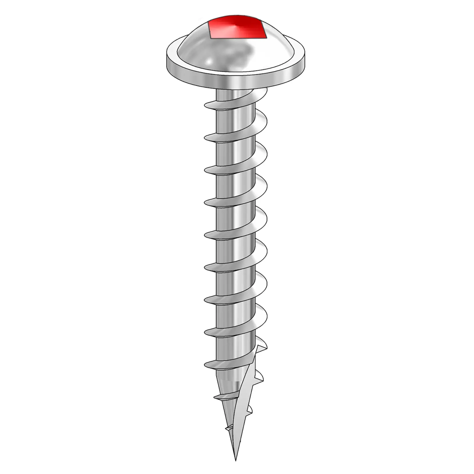 screw Robertson, Round Washer Head, T17 Tip #2R Bit, Zinc finish, #8 x 1-1/4", 500 unit per pack. 225066.