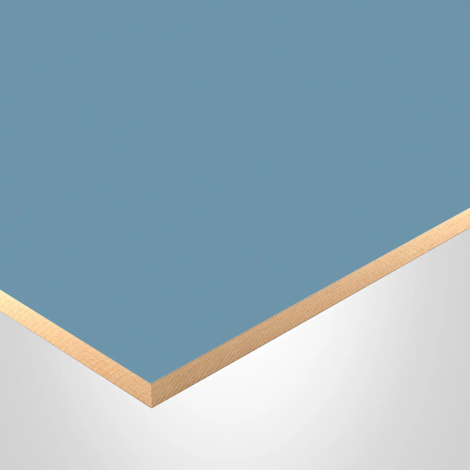 Panneau Sublime, 736 Bleu Océan, fini Super Mat 2Côtés, collection Polymère Silky Touch, avec centre de MDF, FSC®, 18mm x 1220mm x 2800mm. 790784.
