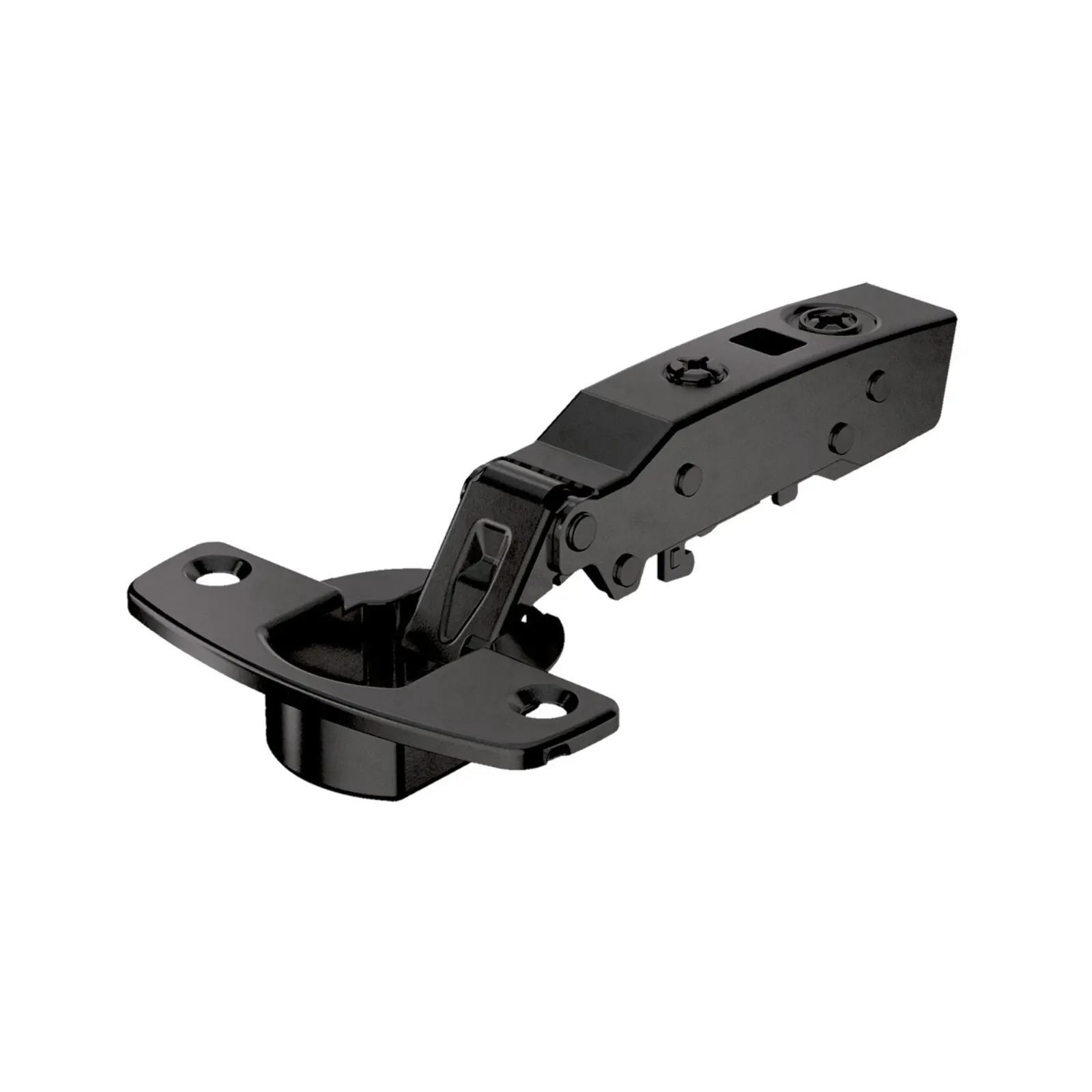 Hinge Sensys 8645i Black, with integrated silent system, with integrated silent system,  with screw-on, TB42 cup, with 110° opening angle. 465331.