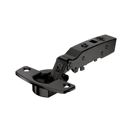 Hinge Sensys 8645i Black, with integrated silent system, with integrated silent system,  with screw-on, TB42 cup, with 110° opening angle. 465331.