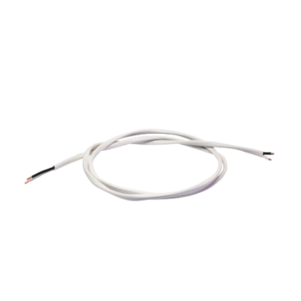 Câble multiconducteur AWG16, 2 brins. Conducteurs en cuivre nu torsadés. Isolant: PVC blanc semi-rigide riser FT4. 300 vDC. Longueur 0.3m, 1 pied.. 830295.