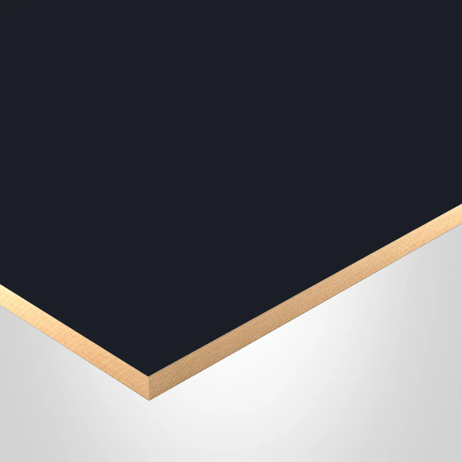 Sublime panel, 3010 Pearl Black, Supramat finish 2Sides, Antibacterial, Supramat collection, with MDF core, FSC®, 18mm x 1220mm x 2800mm. 790974.