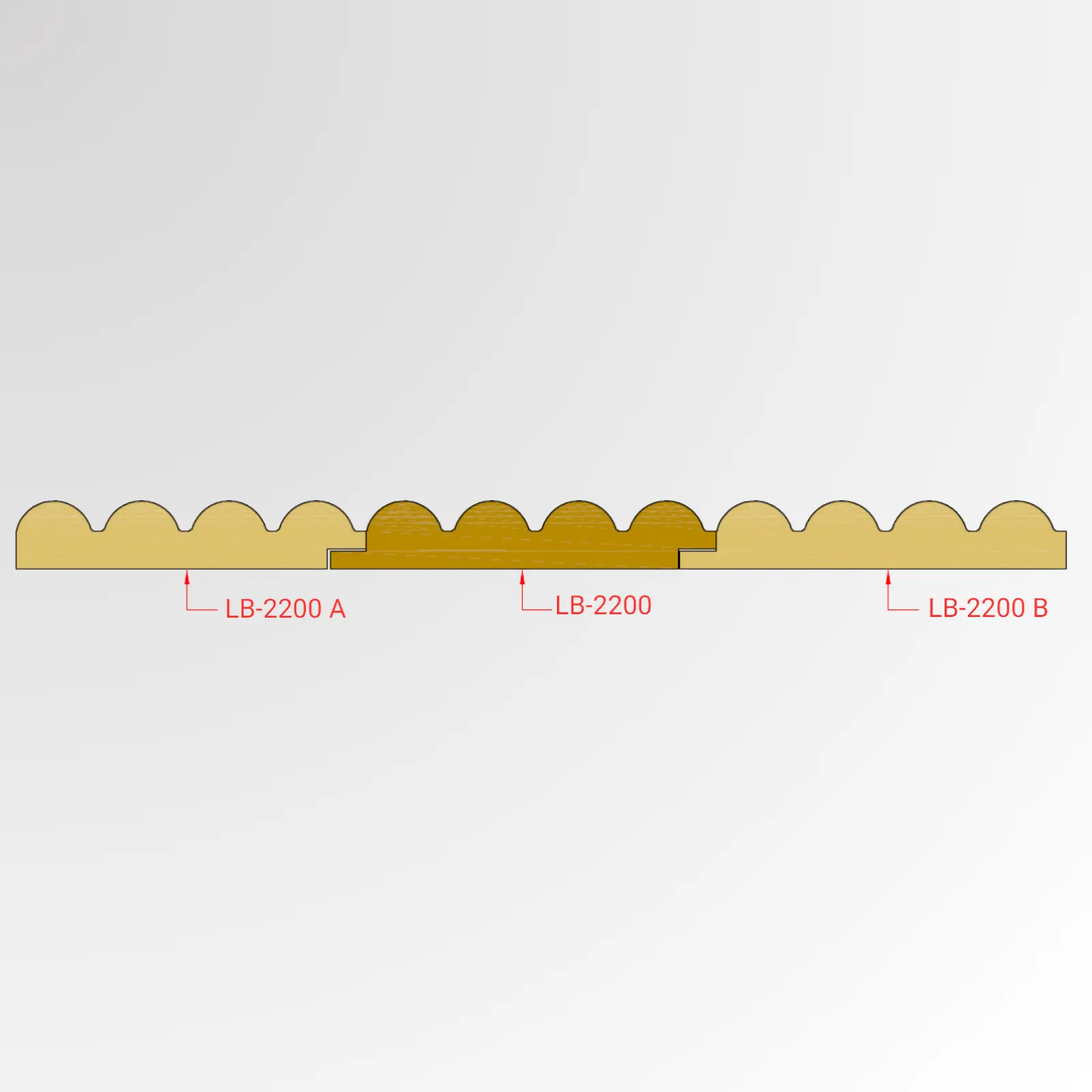 Profil mural Sublime, 3043 Chêne de l'Alaska, fini Supramat, modèle 2200-A, 18mm x 90mm x 2800mm, à L'unité. 814696.