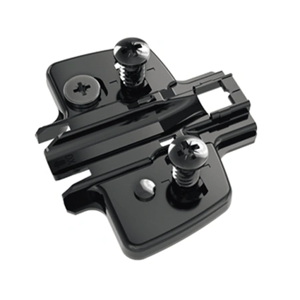 Mounting plates Cross with Direct height adjustment, with Euro screws, Black 3mm