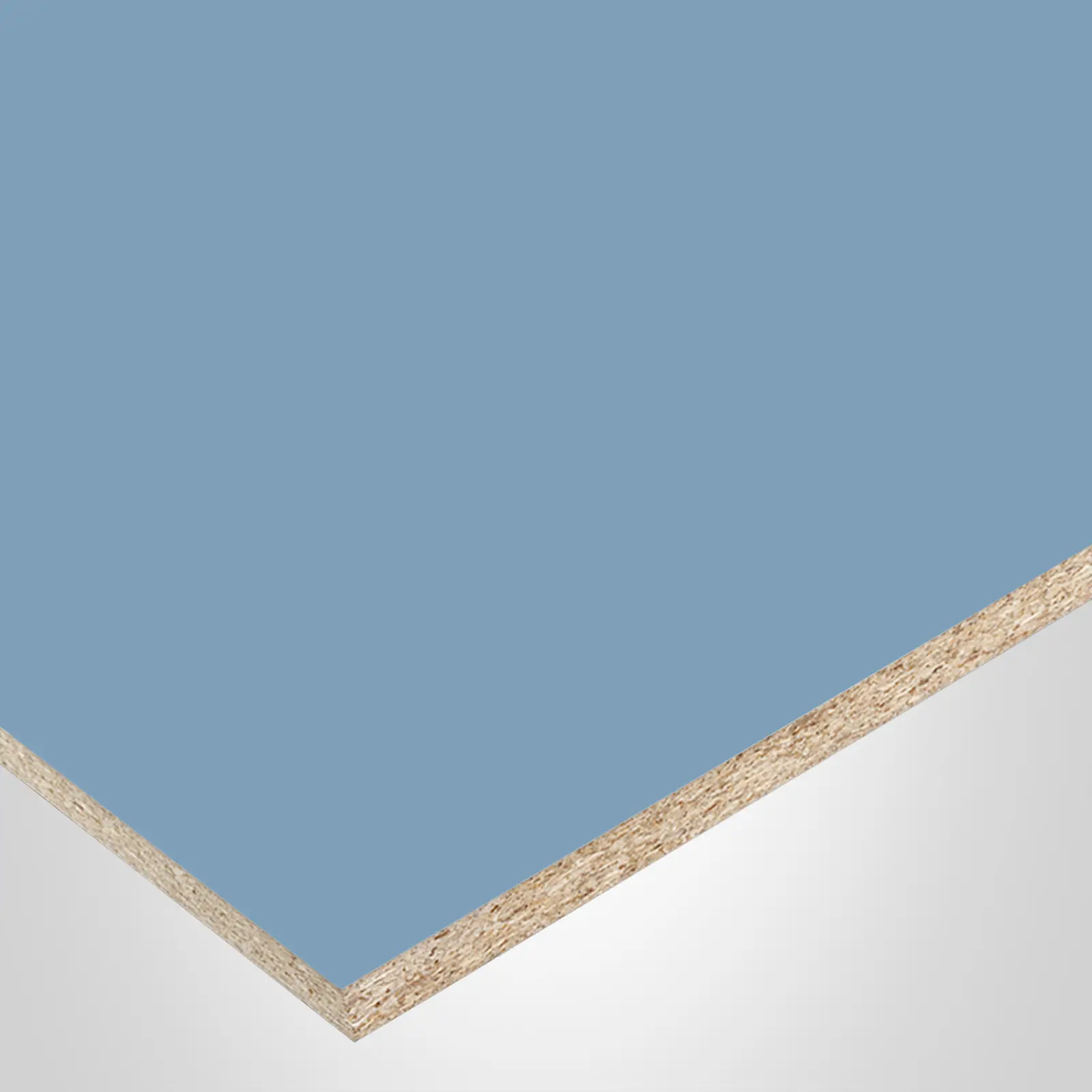Olon® Panel, VT25 Blue Chiffon, with Protective Paper, VelourTouch® APEX collection, with Particle core (PC), 16mm x 49" x 109". 760025.