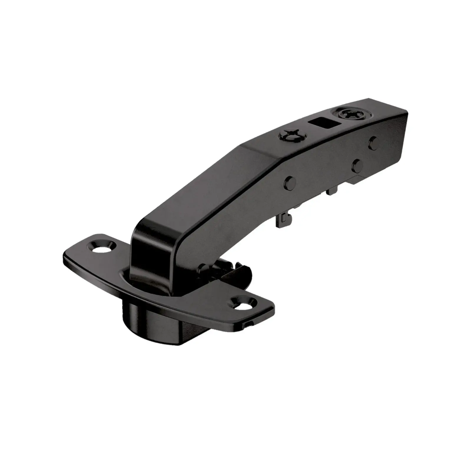 Hinge Sensys 8639i W90 Black, with integrated silent system, with integrated silent system, Inset, with press-in, TB45 cup, with 95° opening angle. 465368.