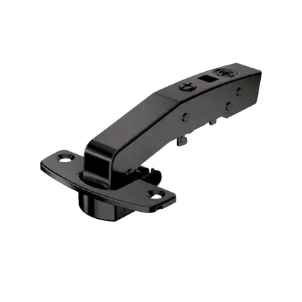 Hinge Sensys 8639i W90 Black, with integrated silent system, with integrated silent system, Inset, with screw on, TH52 cup, with 95° opening angle. 464999.