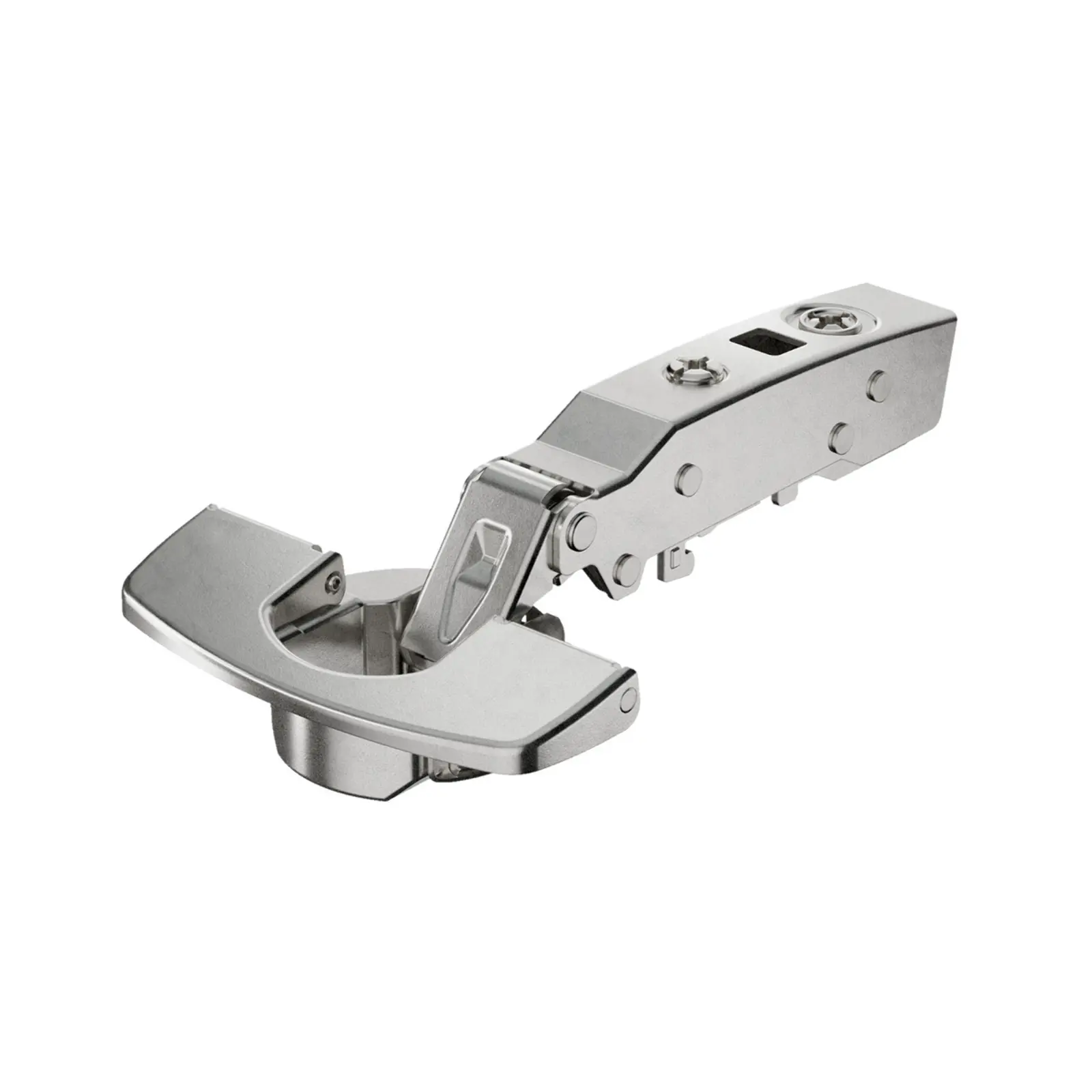 Hinge Sensys 8645, with self closing feature, without integrated silent system, Full overlay, with TB55, Fix fast assembly cup, with 110° opening angle. 464379.