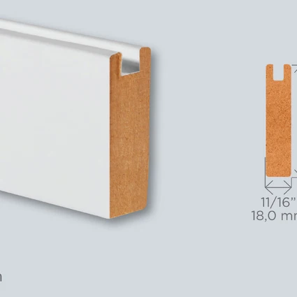 Moulding, Sublime, 732 Mink, Supramat finish, model  1004, 18mm x 50mm x 2743mm. 813994.
