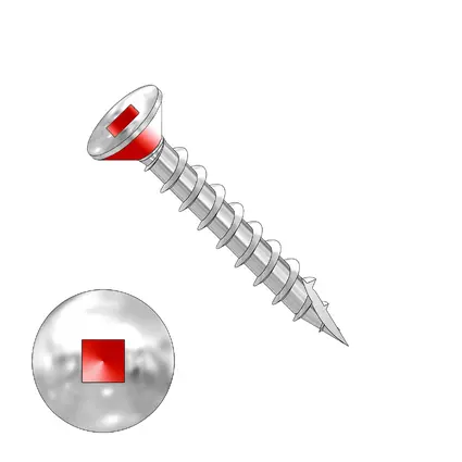 Robertson, Screw Flat Head, T17 Tip, #2R Bit, Steel Zinc Plated finish, #6 x 1/2", 15 000 unit per pack