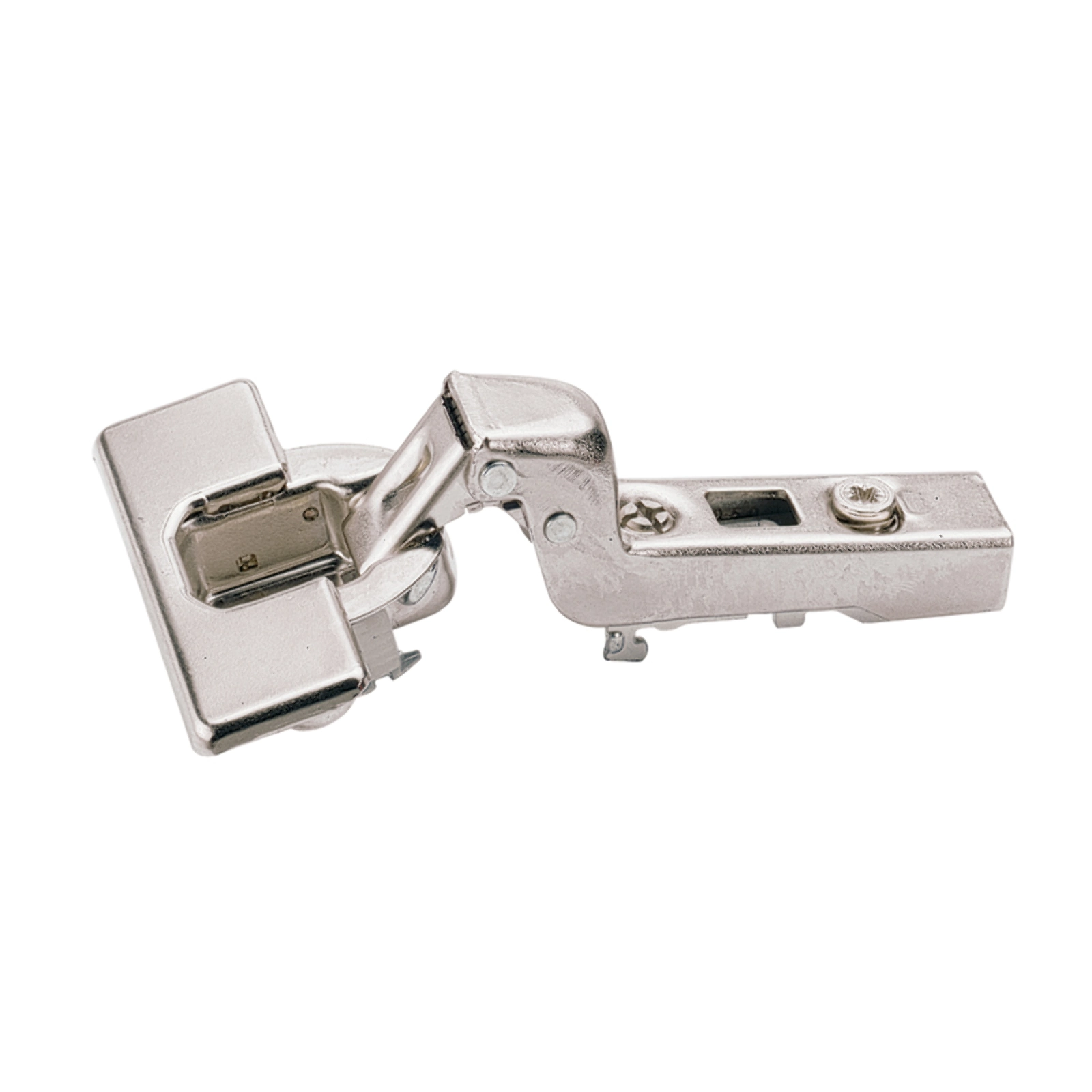 Hinge Ecomat 9843, with self closing feature, without integrated silent system, Full overlay, with press-in, TH43 cup, with 110° opening angle. 462011.