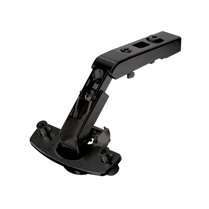 Hinge Intermat 9930 Black, without integrated silent system, Full overlay, with press-in, TB45 cup, with 50°/65° opening angle. 465369.