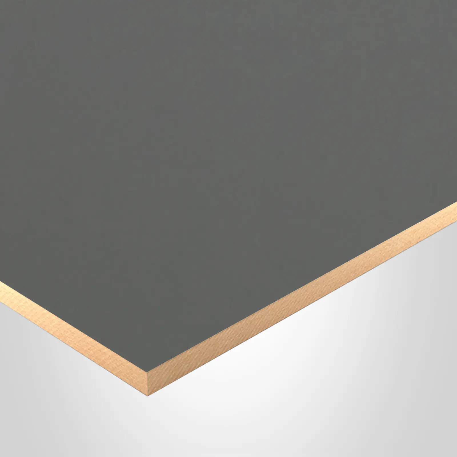 Sublime Panel, KS1025 Melbourne Gray, Super Matte finish 2Sides, Essenziale collection, with MDF core, 16mm x 1220mm x 2800mm. 791204.