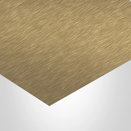 Formica® Laminate, M6423 Brushed Brass, 99 (DécoMétal) finish, Grade 85 (Thickness 0.040"), 48" x 96". 509065.